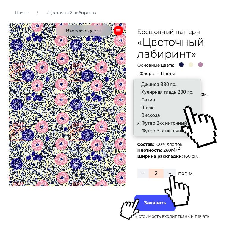 Выбор ткани и метража